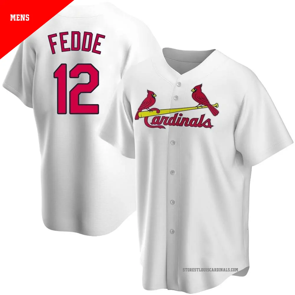 Men's ＃12 Erick Fedde St. Louis Cardinals White Replica Home Jersey