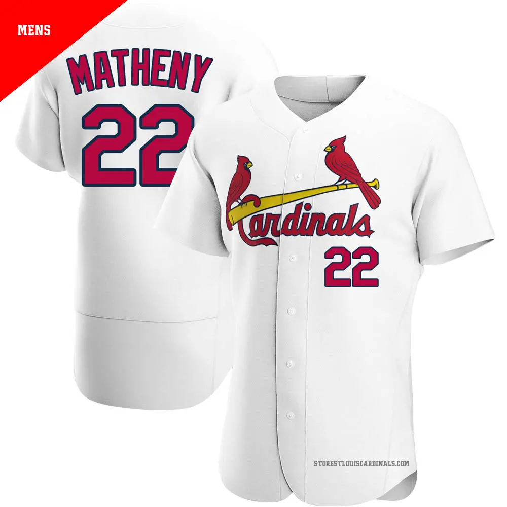 Men s 22 Mike Matheny St. Louis Cardinals White Authentic Home Jersey