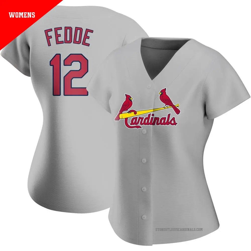 Women's ＃12 Erick Fedde St. Louis Cardinals Gray Replica Road Jersey