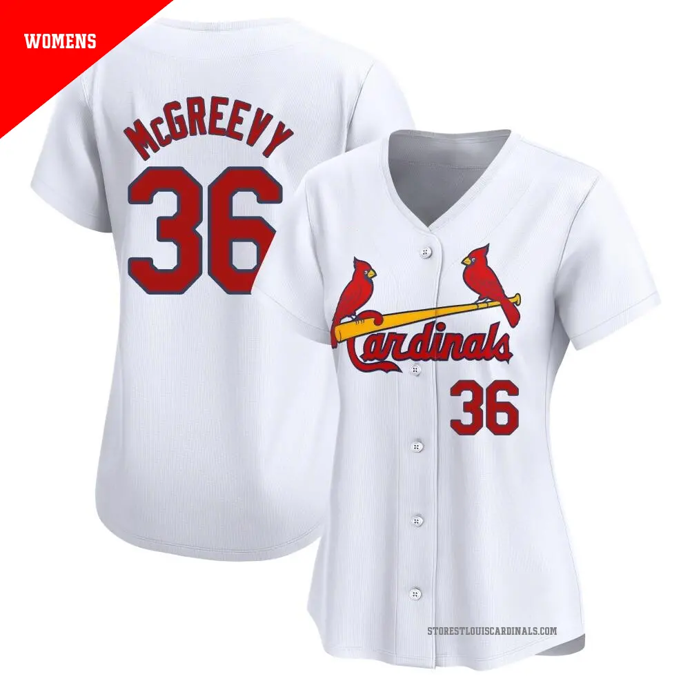 Women's ＃36 Michael McGreevy St. Louis Cardinals White Limited Home Jersey